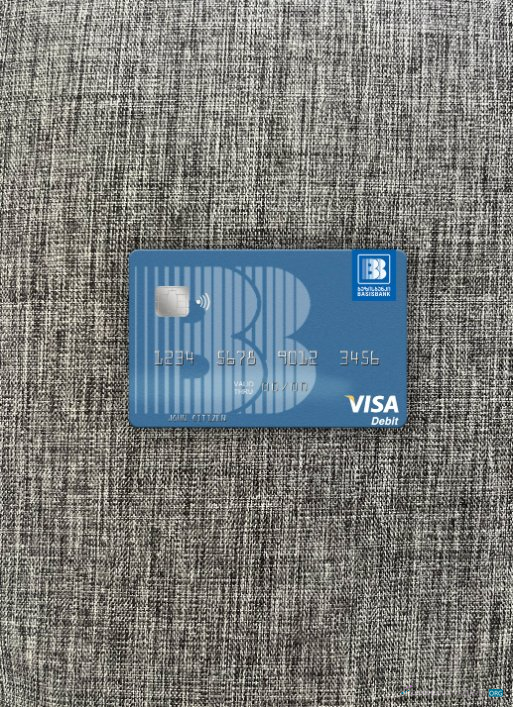 Download Georgia Basis Bank visa debit card photolook front Photoshop template